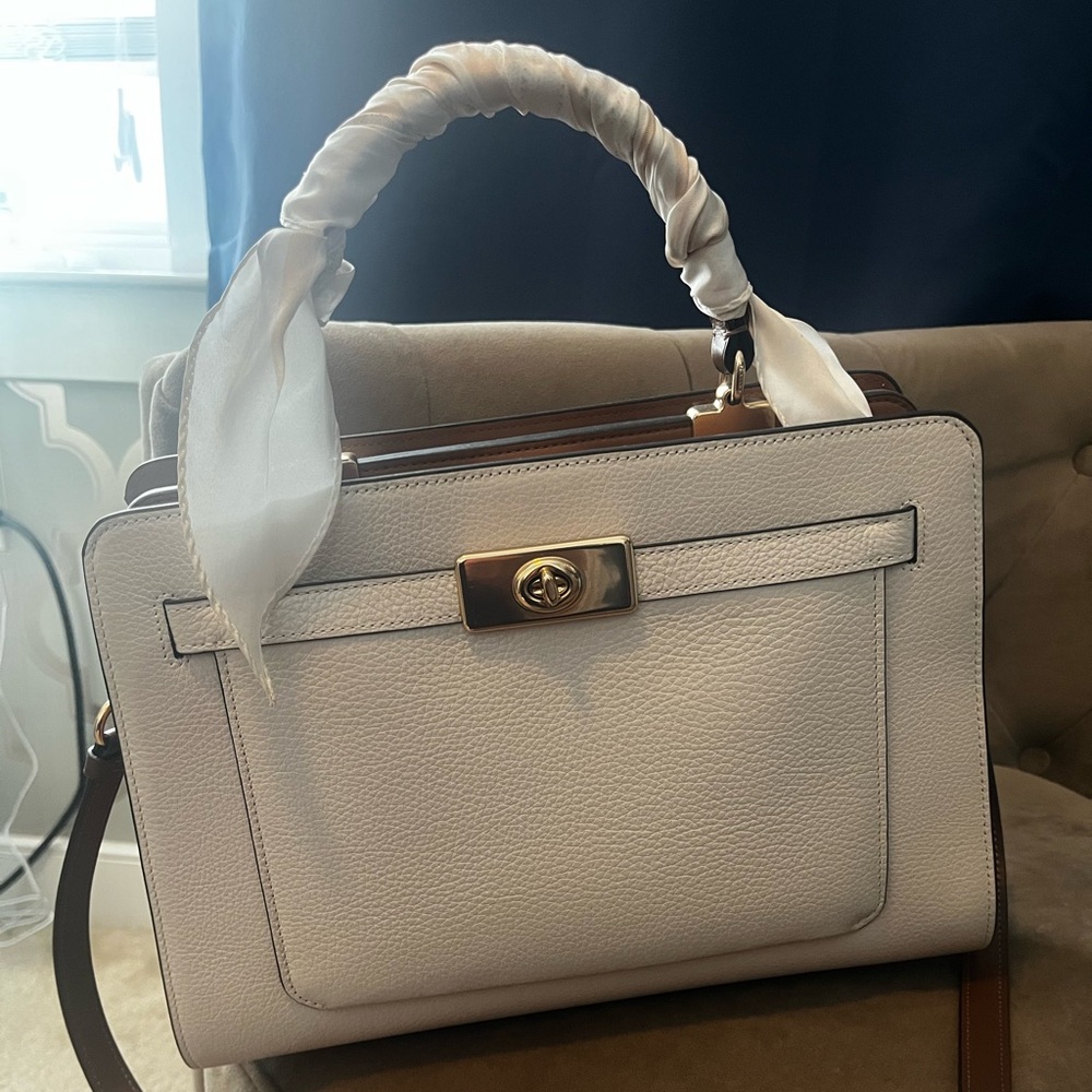 Coach Cream and Brown Leather bag